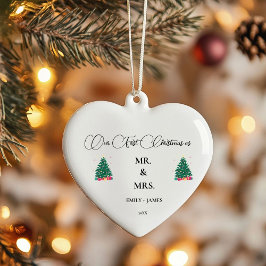 Första jultomten som Mr och Mrs. Julgransprydnad Keramik