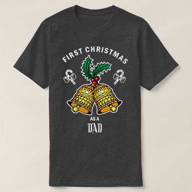 Första jultomten som pappa-jultomten t shirt (Design framsida)
