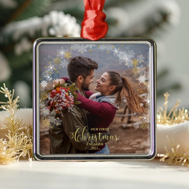 Första jultomten - Utandning Giltig Förlovning Julgransprydnad Metall (Skapare uppladdad)