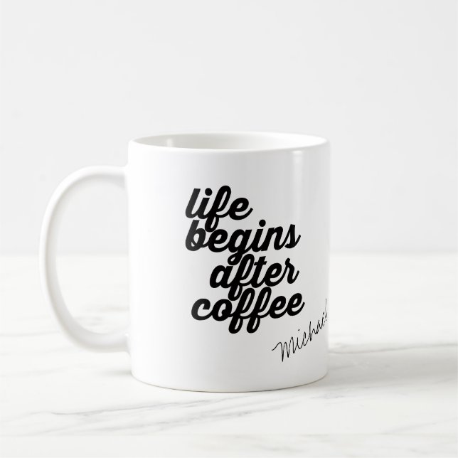 första kaffe, personlig kaffemugg (Vänster)