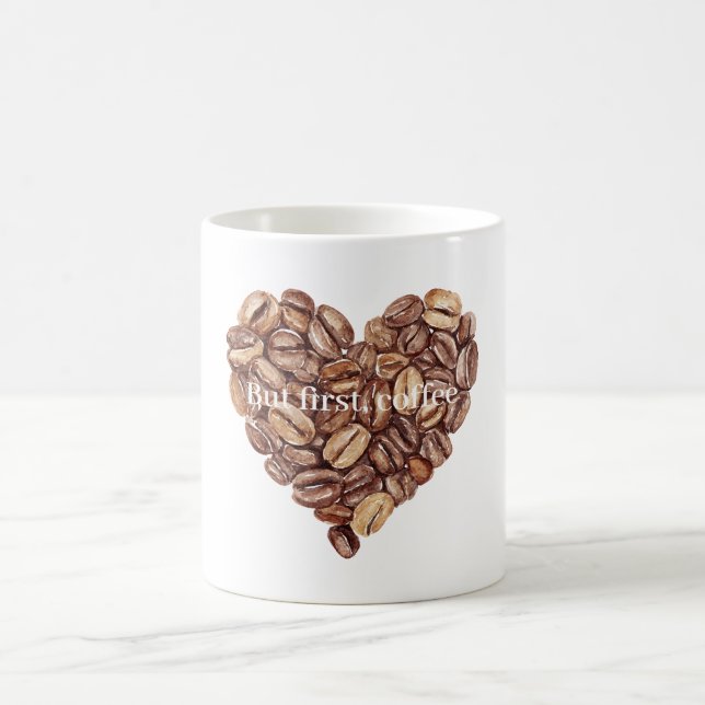 Första kaffebönor hjärta kaffemugg (Center)
