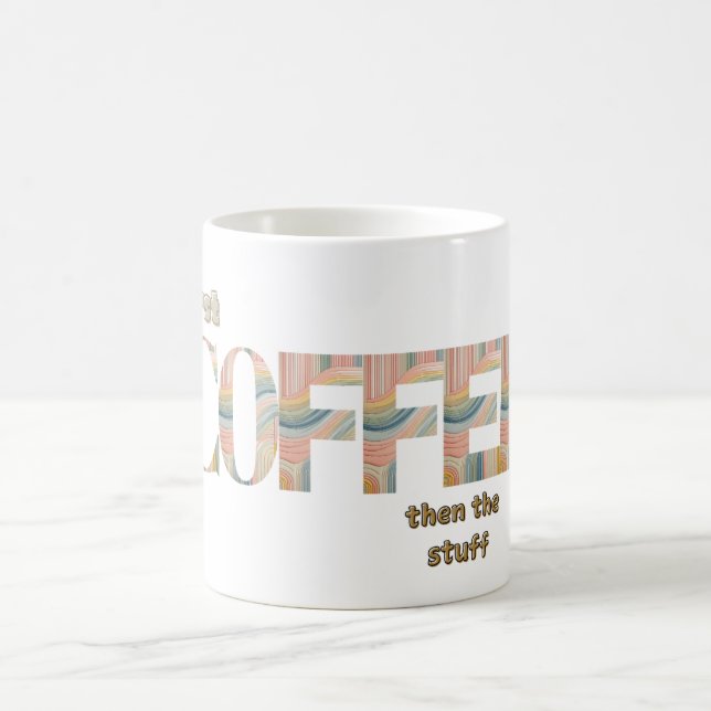 Första kaffesloggantypografi färgrik  kaffemugg (Center)