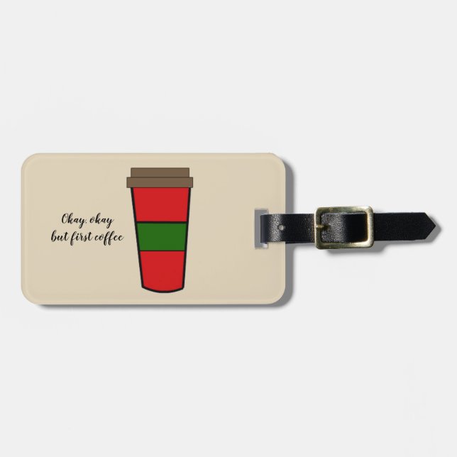 Första kaffet bagagebricka (Horisontell Framsida)