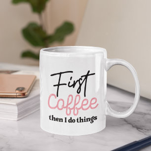 Första kaffet, då gör jag Sak, Fårkaffe Älskare Kaffemugg