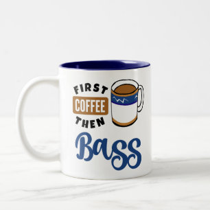 Första kaffet och Bass Music Älskare Två-Tonad Mugg