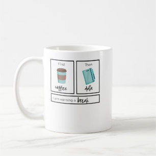 Första kaffet och data jag får en bryggelev kaffemugg