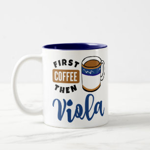 Första kaffet och Viola Music Älskare Två-Tonad Mugg