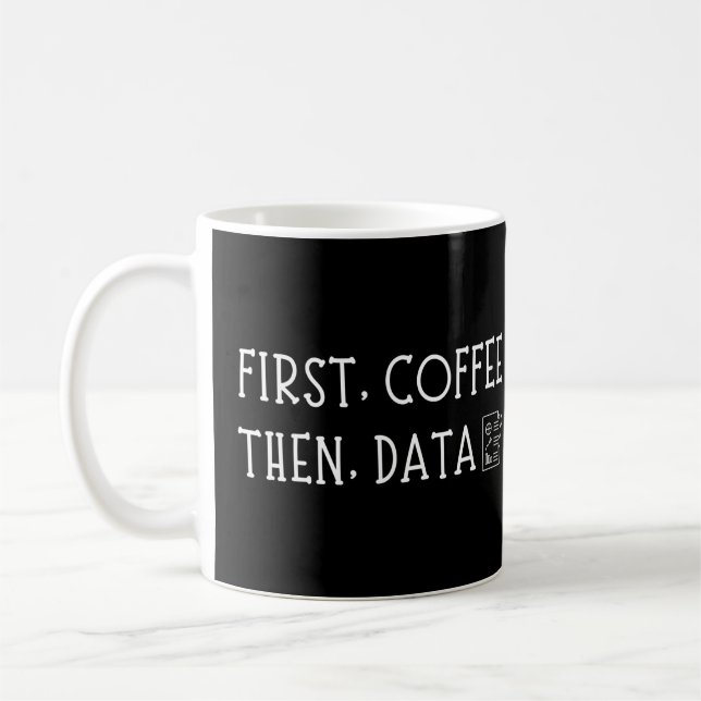 Första kaffet, sedan data från en flony koffein be kaffemugg (Vänster)