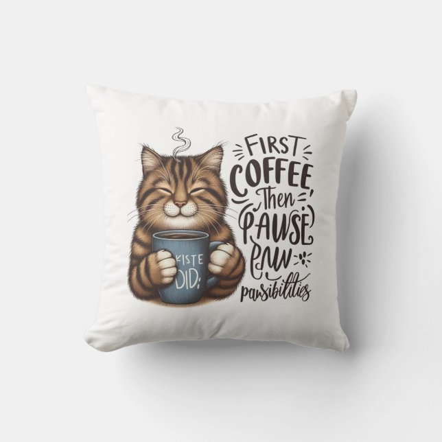 Första kaffet, sedan slöjor kudde (Framsida)
