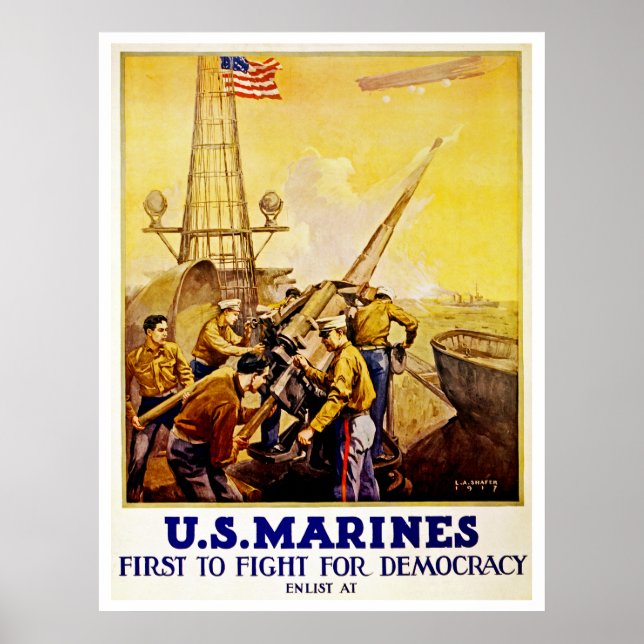 Första kampen för demokrati ~ USA:s marinsoldater Poster (Framsidan)