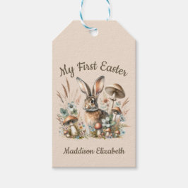 Första kanin i Jacken Påsk Presentetikett