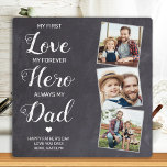 Första Kärlek Forever Hero Personlig 3 Foto Pappa<br><div class="desc">Överraska pappa i fars dag med en personlig 3-fotoplack. "Mitt första Kärlek, My Forever Hero, Alltid mitt Pappa" Anpassa den här plaketten från pappa med favoritfoton, budskap och namn.. Besök vår samling för de bästa gåvorna från pappa fars dag och personlig pappa. COPYRIGHT © 2020 Judy Burrows, Black Hund Art...</div>