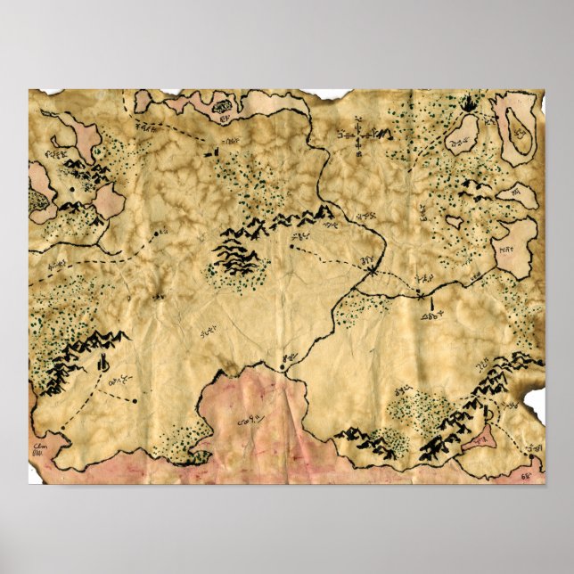 Första Karta i den glömda Realm Poster (Framsidan)