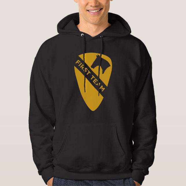 Första kavalleridivisionen - första teamlappen hoodie (Framsida)
