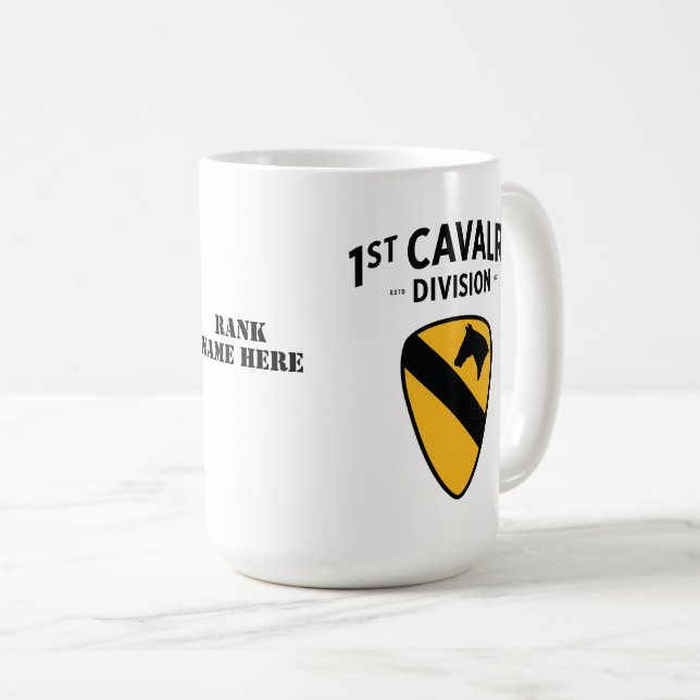 Första kavalleridivisionens märke kaffemugg (Framsida höger)