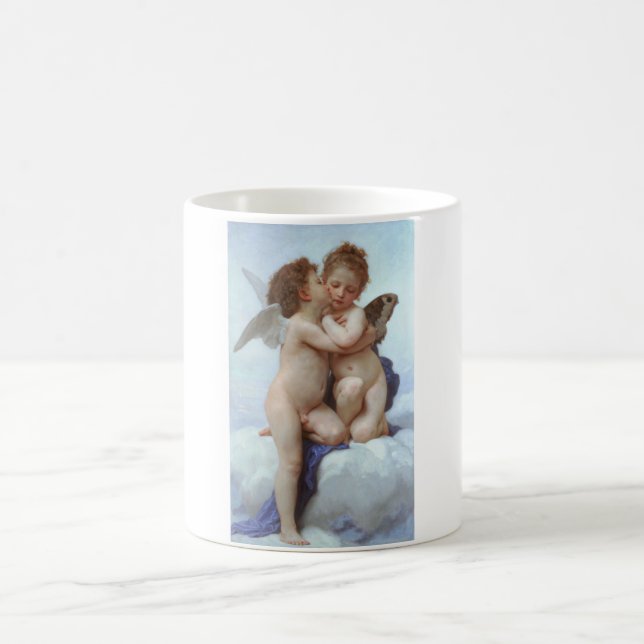 Första Kiss, Kärlek och Psyche, Bouguereau Kaffemugg (Center)
