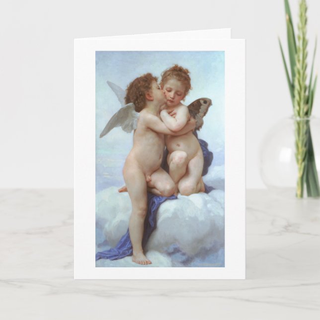 Första Kiss, Kärlek och Psyche, Bouguereau Kort (Framsida)