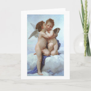 Första Kiss, Kärlek och Psyche, Bouguereau Kort