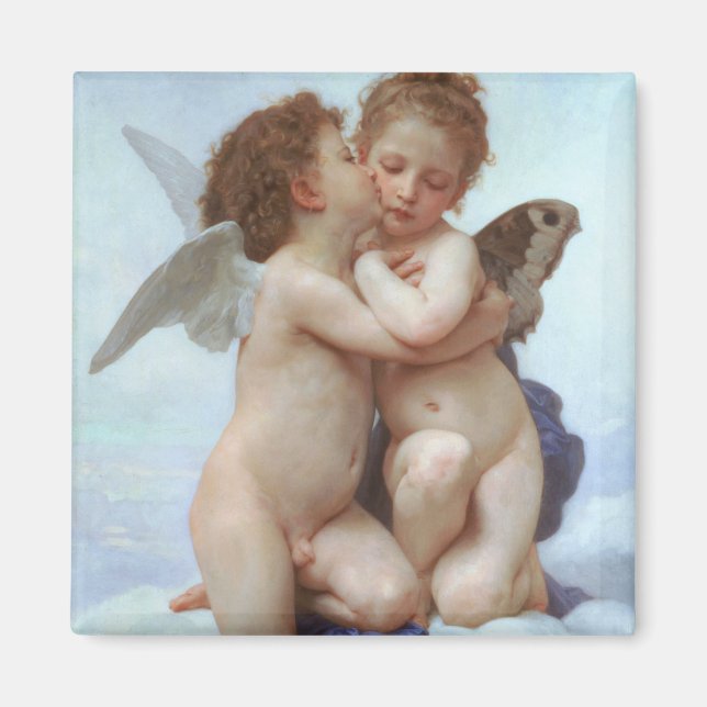Första Kiss, Kärlek och Psyche, Bouguereau Magnet (Framsidan)