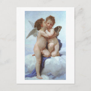 Första Kiss, Kärlek och Psyche, Bouguereau Vykort