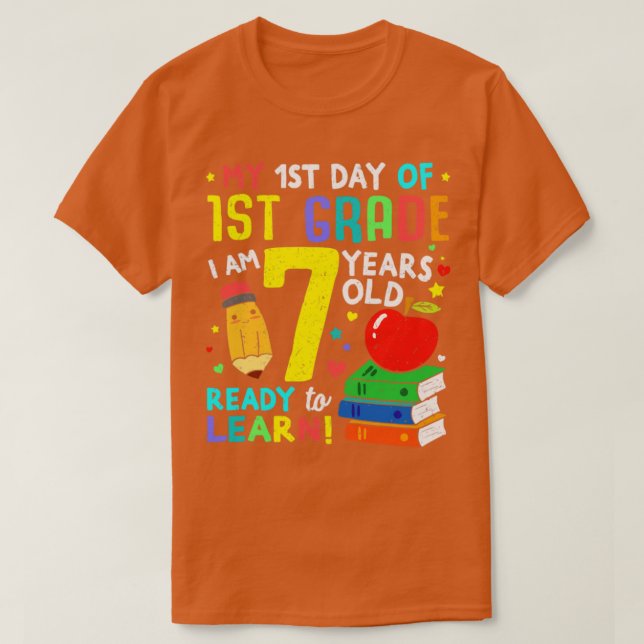 Första klass 7-årsdagen t shirt (Design framsida)