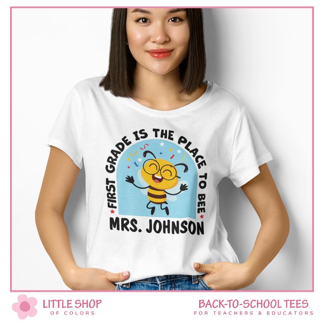 Första klass är platsen att vara Anpassad lärare T Shirt (Skapare uppladdad)
