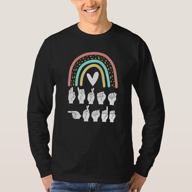 Första Klass ASL School American Sign Language T Shirt (Framsida)