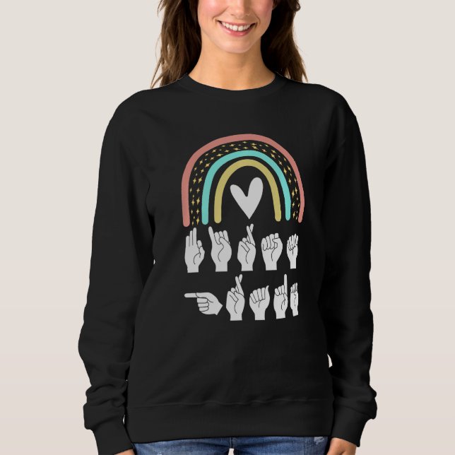 Första Klass ASL School American Sign Language T Shirt (Framsida)
