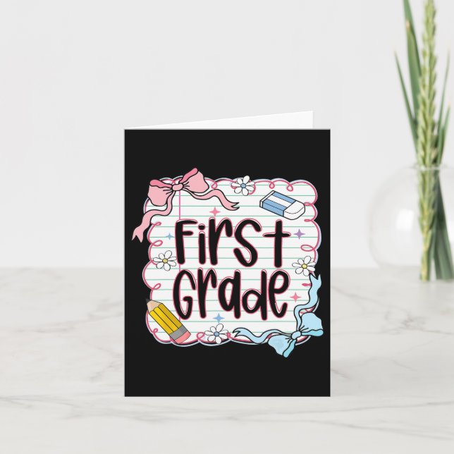 Första klass åter till skolan för flickor Rosa ant Kort (Framsida)