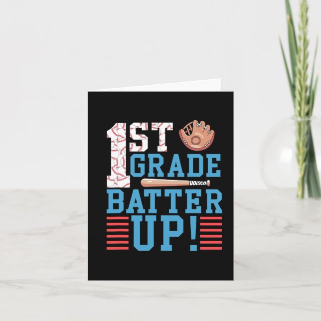 Första Klass Back to school 1:a Klass-batter uppåt Kort (Framsida)