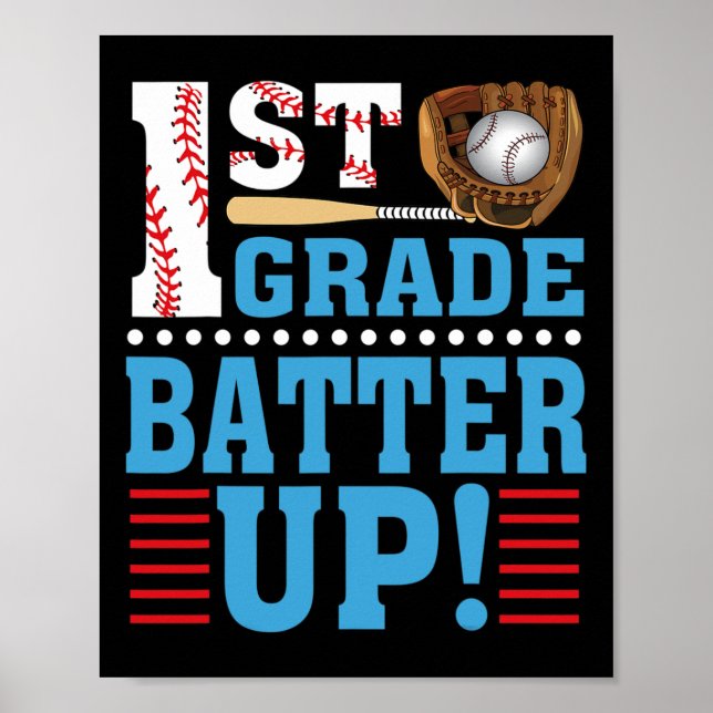 Första Klass Back to school 1:a Klass-batter uppåt Poster (Framsidan)