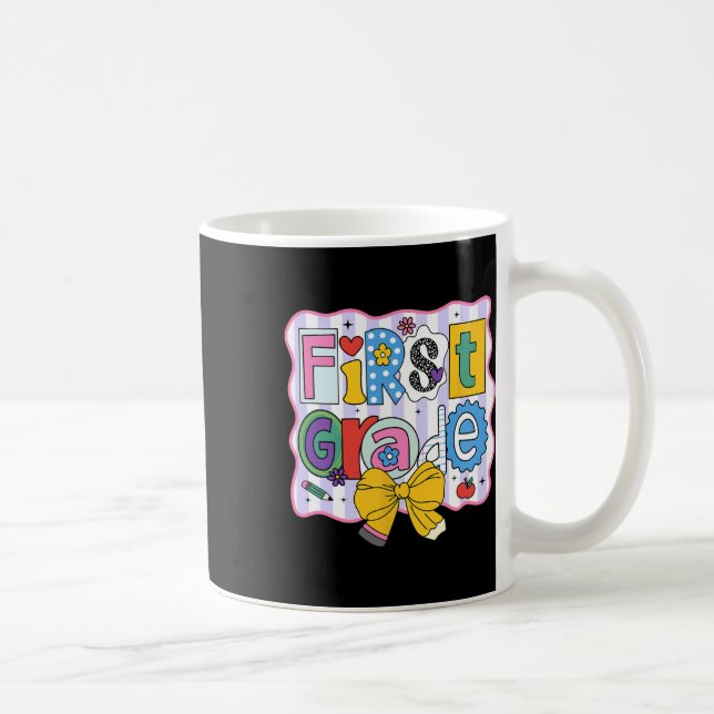 Första Klass Back to school Cute Brev Kaffemugg (Höger)