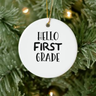Första klass back to school hej 1:a klass Lärare Julgransprydnad Keramik