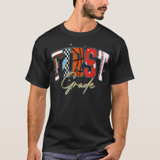 Första Klass Basketboll Baseboll Tillbaka Till Sko T Shirt