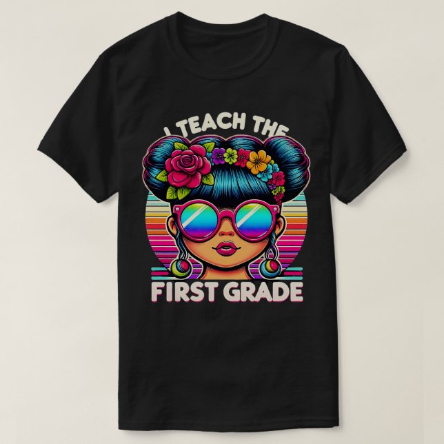 Första Klass-dagen Flickls Småbarn Kids Messy Bu T Shirt (Design framsida)