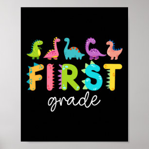 Första Klass-dinosaurier Back to school 1:a Klass Poster