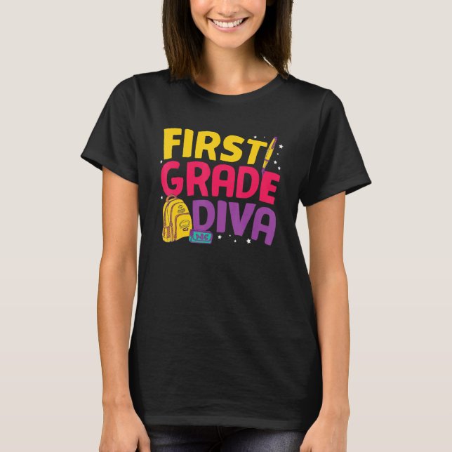 Första Klass Diva Klass T Shirt (Framsida)