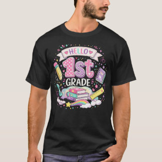 Första Klass Flickor Tillbaka Till Skolan Söt Förs T Shirt