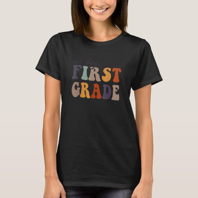 Första Klass första Klass Back to school Retro T Shirt (Framsida)