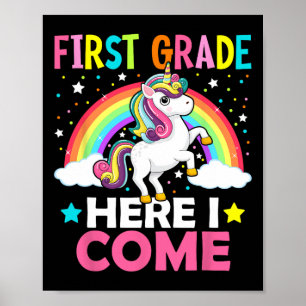 Första Klass I Kom Unicorn Back to school 1:a Poster