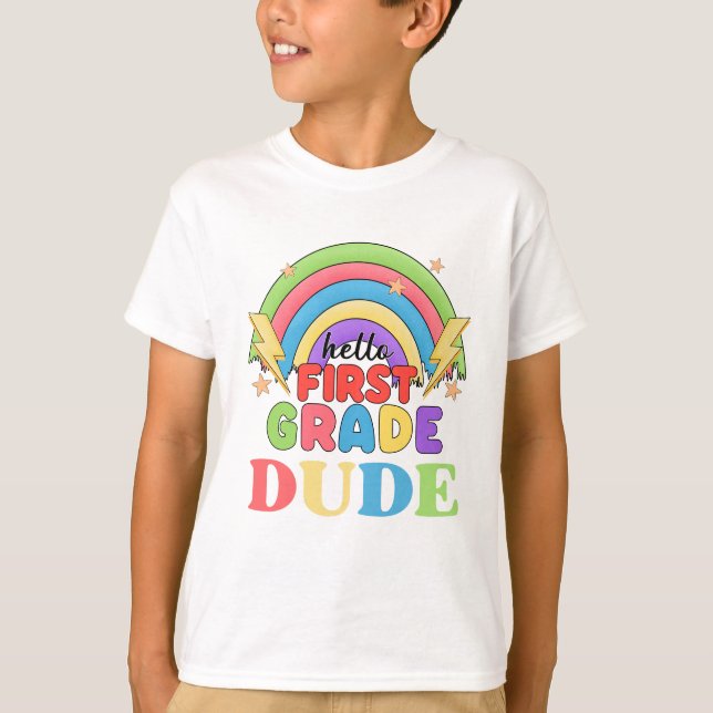 Första Klass Killen Tillbaka till Skolan  T Shirt (Framsida)