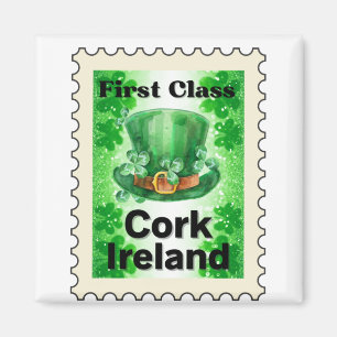 Första klass Kork Irland Frimärke Magnet
