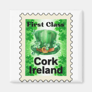 Första klass Kork Irland Frimärke Magnet