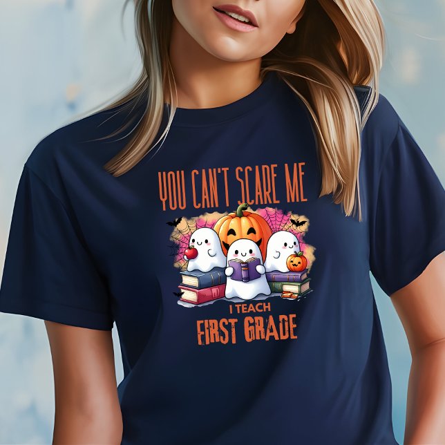Första Klass-läraren Funny Halloween Navy Blue T Shirt (Skapare uppladdad)