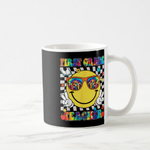 Första Klass Läraren Smile Ansikte Tie Dye tillbak Kaffemugg