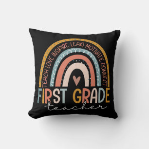 Första Klass-läraren Teach Kärlek Inspire Boho Rai Kudde