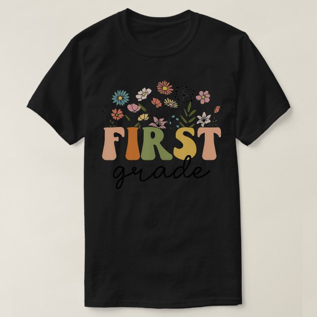 Första Klass-läraren Wildblomma Back to school Flo T Shirt (Design framsida)