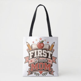 Första Klass Mamma Retro Skola Design Tygkasse