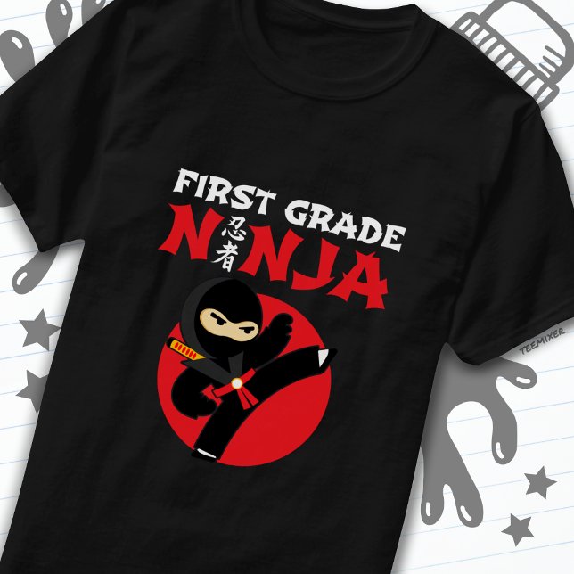 Första Klass Ninja Kick första dagen Back to schoo T Shirt (Skapare uppladdad)