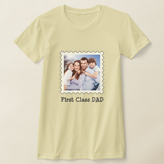 Första KLASS-PAPPA, bästa Pappa någonsin, fyrkanti T Shirt (Laydown)